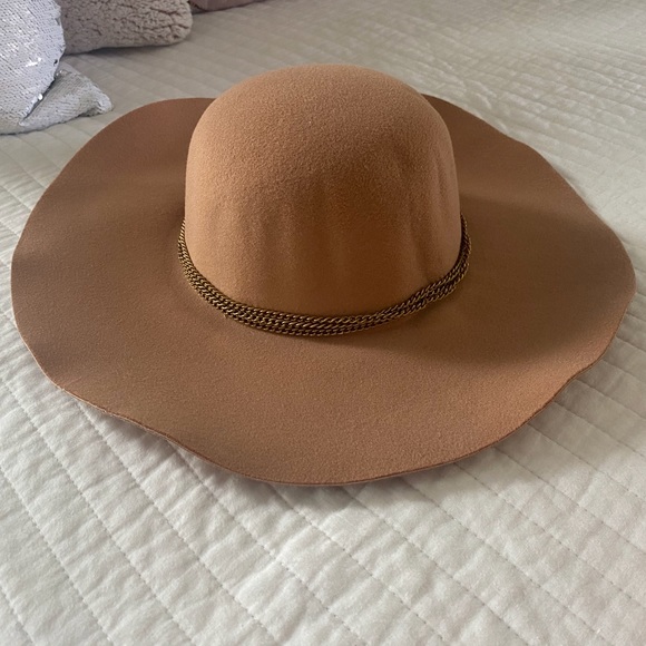 Wide Brim Fedora Fluffy Suede Summer Hat Wool Gold - Picture 2 of 7